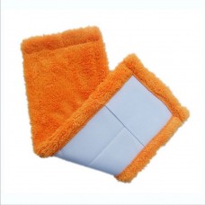 Coral Flannel Head Padded Flat Replacement Household Company Cleaning Mop Cloth Rag  Orange