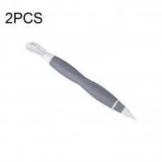 2 PCS Cup Lid Brush Pacifier Brush Multifunctional Gap Brush  Cup Brush Gray