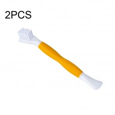 2 PCS Cup Lid Brush Pacifier Brush Multifunctional Gap Brush  Gap Brush Yellow