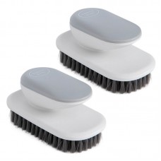 2 PCS SM005 Home Plastic Handle Clothes Cleaning Soft Hair Brush  Grey