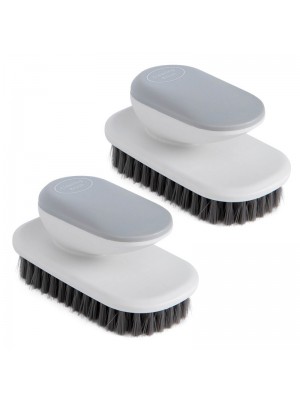 2 PCS SM005 Home Plastic Handle Clothes Cleaning Soft Hair Brush  Grey