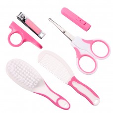 6Pcs Set Baby Infant Kids Nail Hair Health Care Grooming Brush Comb Clipper Scissors Kit