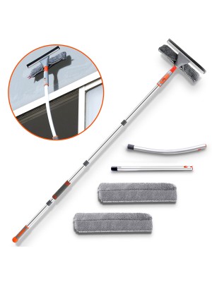 Window Squeegee Baban 61  Aluminum Microfiber Cleaner Extension Pole Window Cleaning Washing Tool for Car Auto Indoor OutdoorLong Handle Car Cleaning Glass